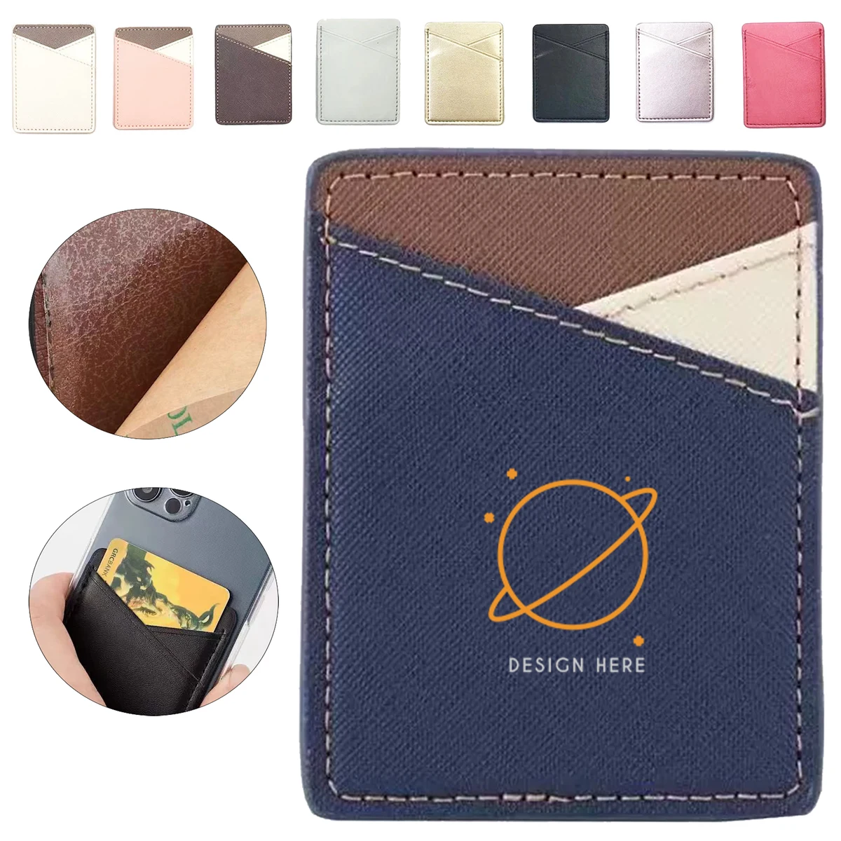 PU Leather Adhesive Card Pocket 1