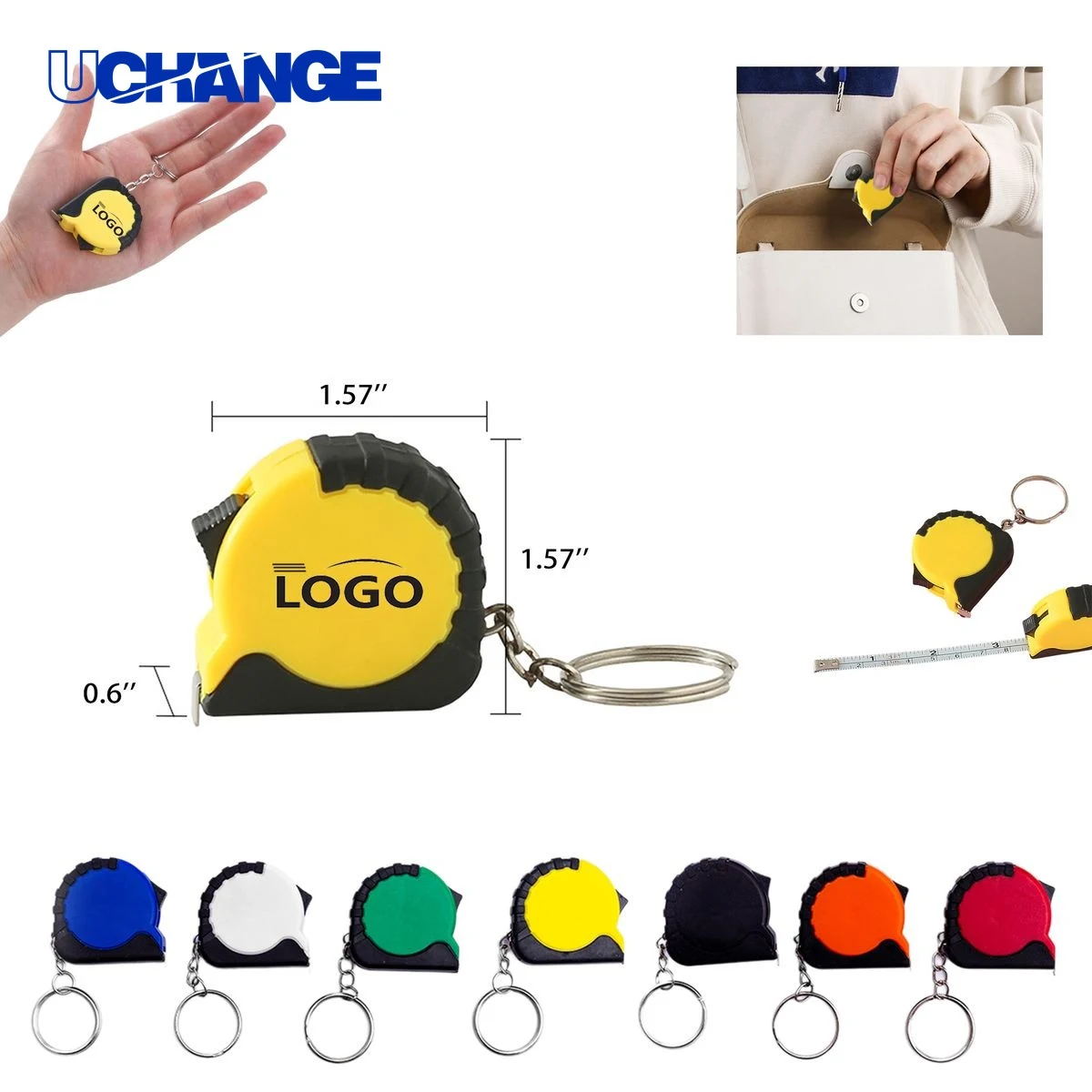 Mini Steel Ruler Keychain 1
