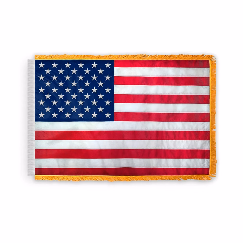 USA Embroidered Ceremonial Flags With Fringe