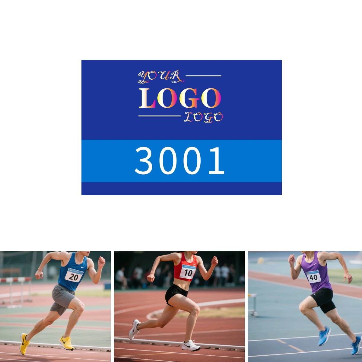 MOQ 10 pcs Waterproof Running Numbers 1