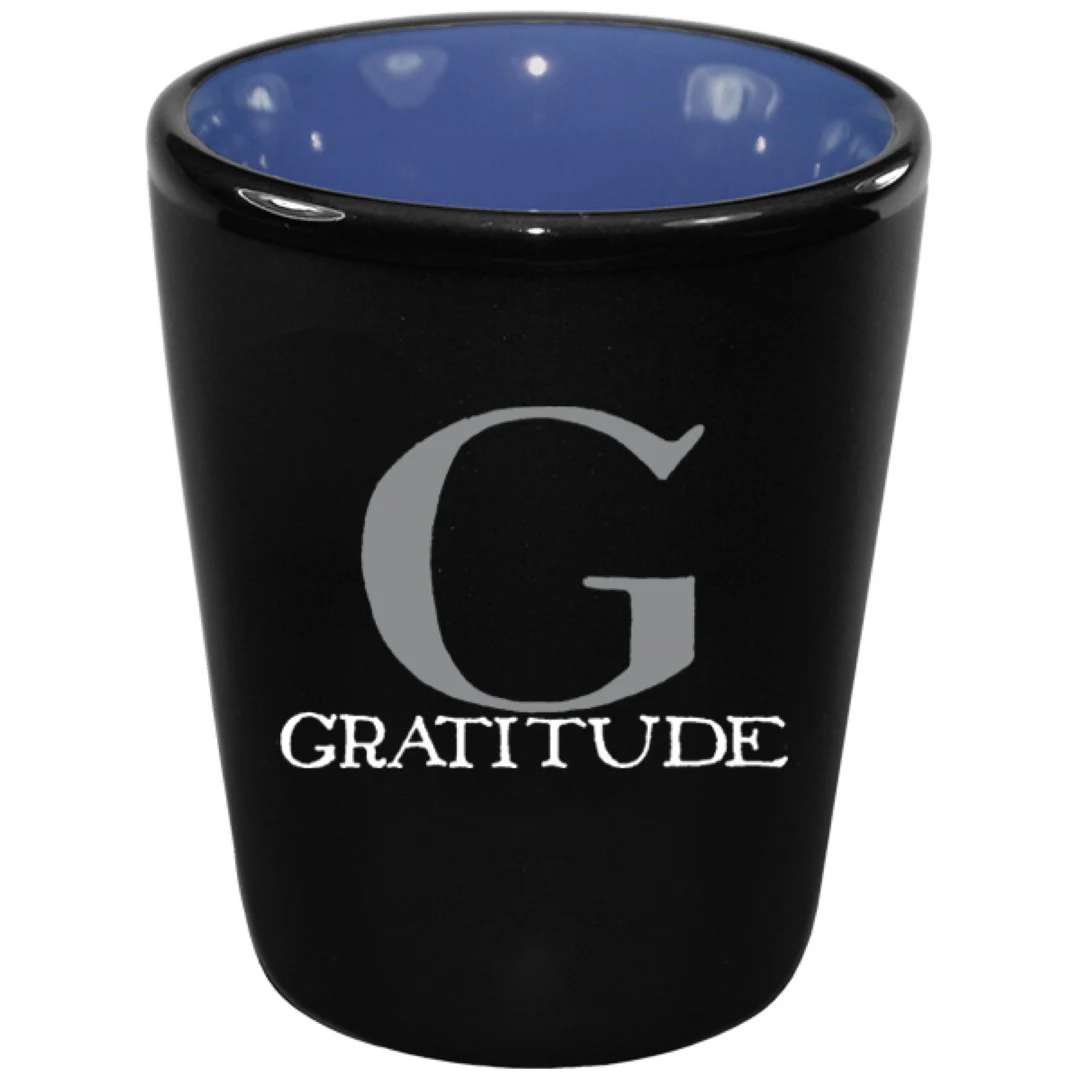 1.5 oz Hilo Blue IN Ceramic Shot - Black Matte OUT 1