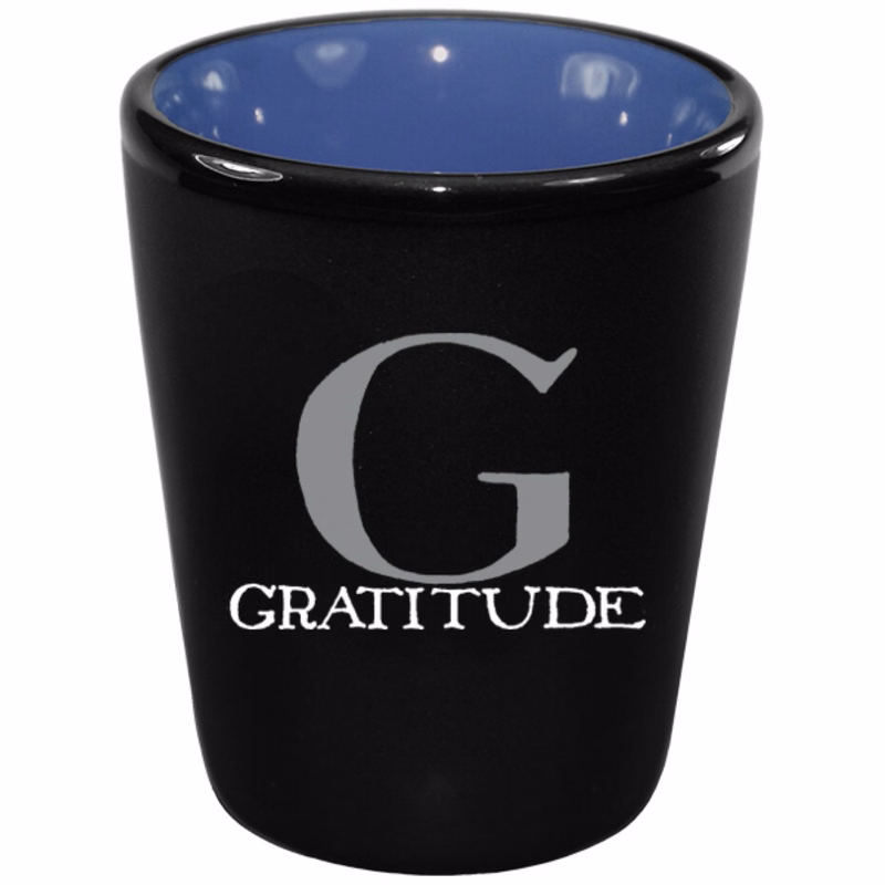 1.5 oz Hilo Blue IN Ceramic Shot - Black Matte OUT