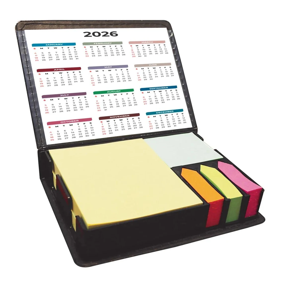 Small Batch -Leatherette Flip-Top Calendar Box with Sticky 1