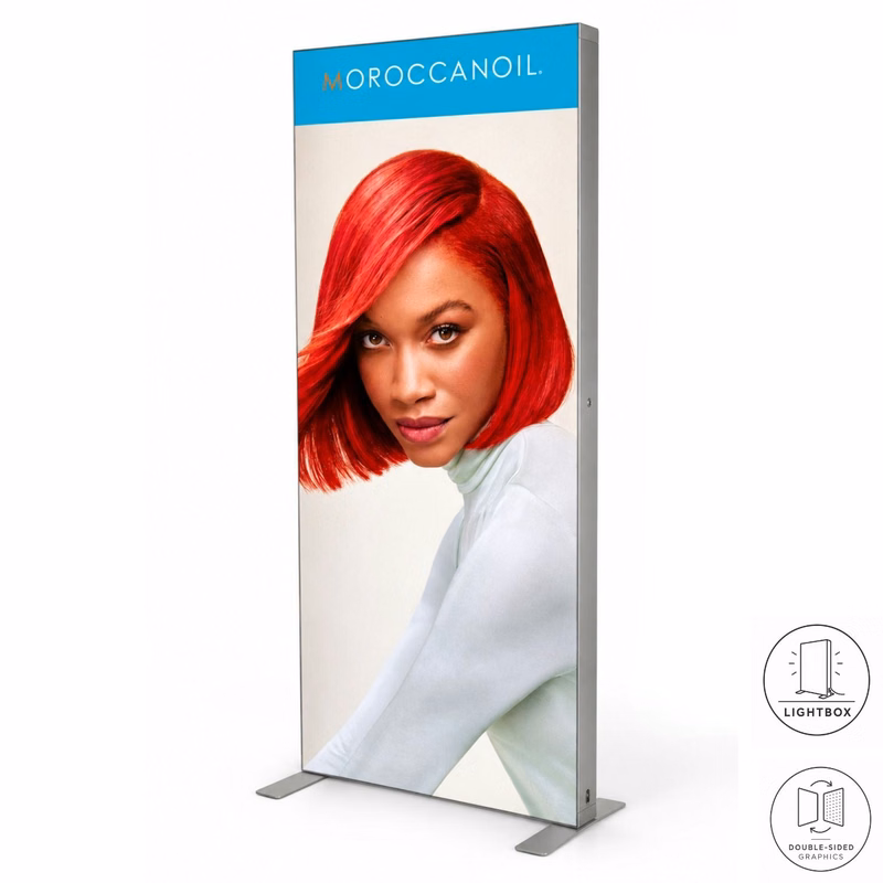 48Hr Quick Ship - Backlit LED Light Box SEG Floor Display Banner Kit, 40"W x 96"H, NO SETUP CHARGE