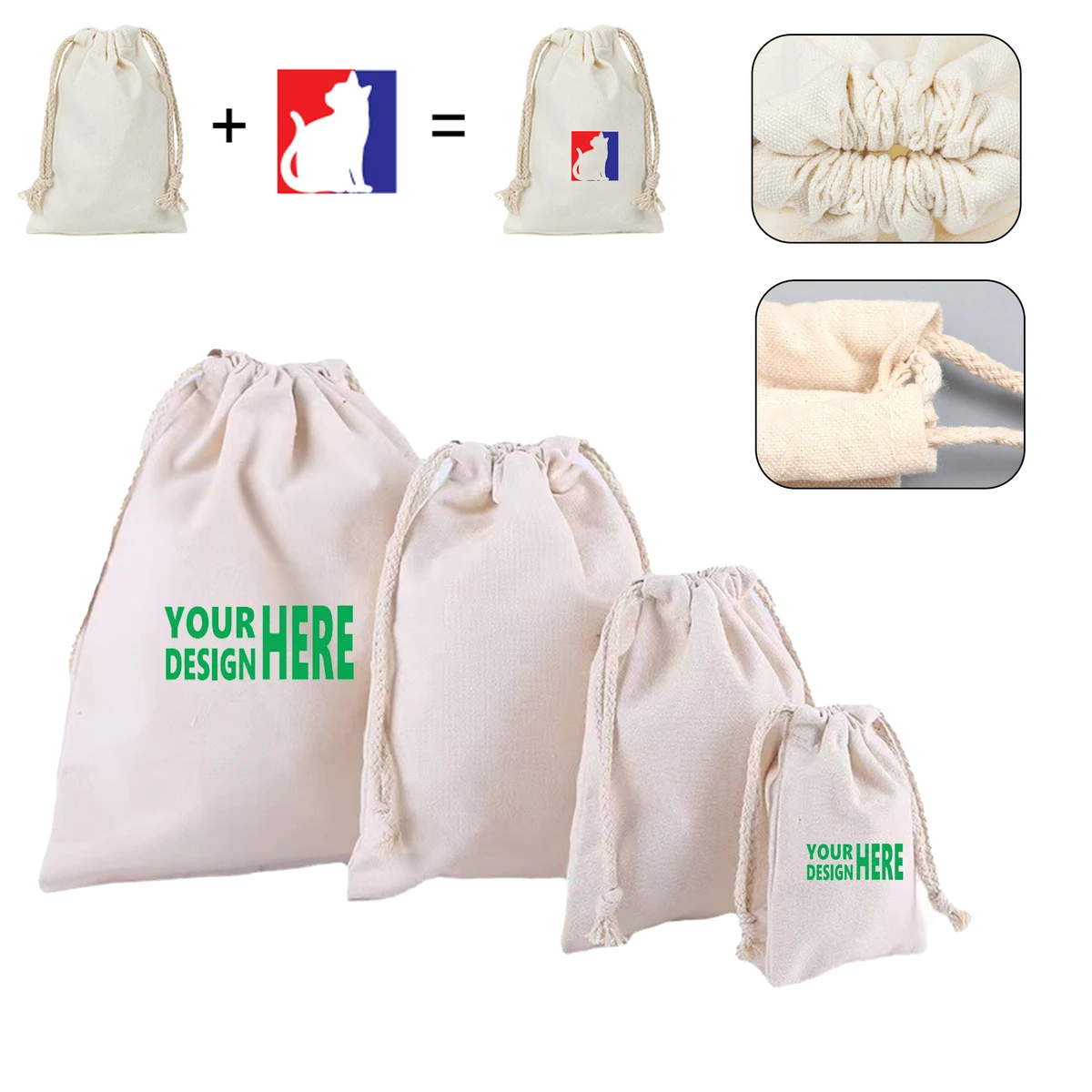 Canvas Drawstring Bag Carry Sack 1