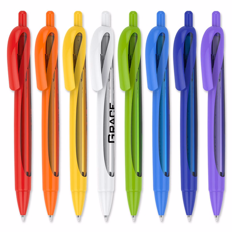 Retractable Plastic Ballpoint Pen