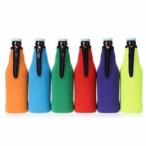 Neoprene Bottle Cooler Sleeve Holder With Zipper