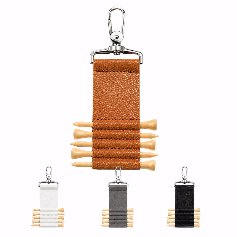 Golf Tee Faux Leather Pouch