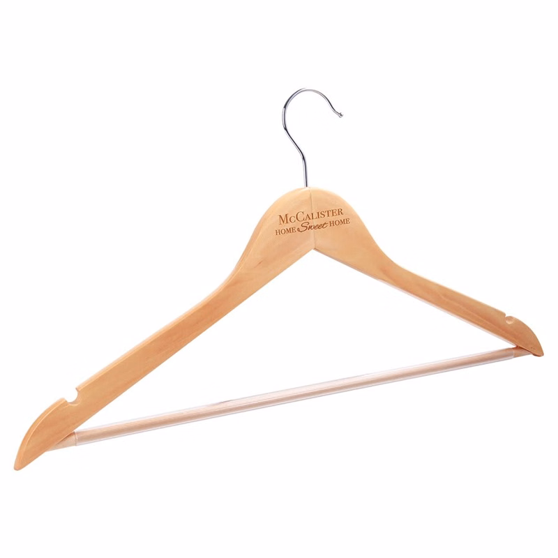 17 1/2" x 9" Light Brown (Maple) Solid Maple Clothes Hanger
