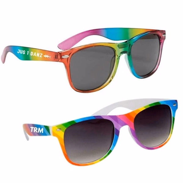 Custom Rainbow LGBT Pride Sunglasses with UV400 Protection — Inclusive Event Promo