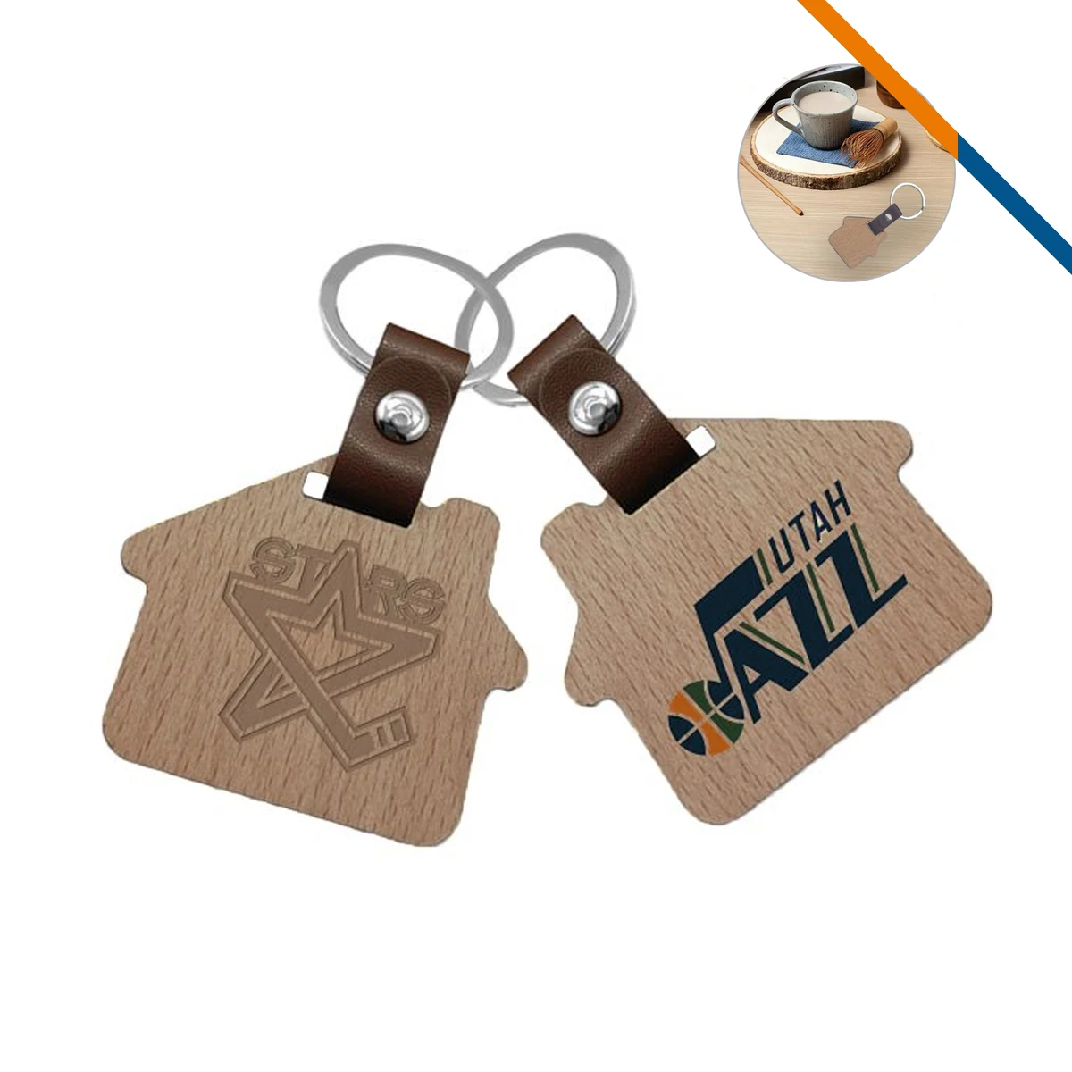 House Wooden Keychain 1