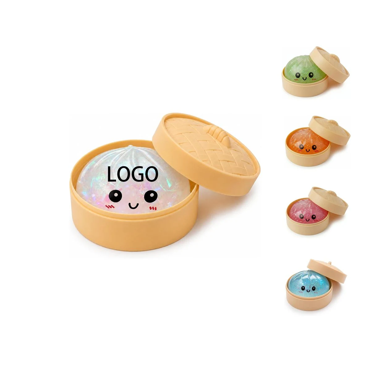 2.4" Glitter Baozi Squeeze Toy 1