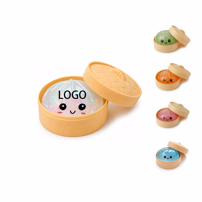 2.4" Glitter Baozi Squeeze Toy