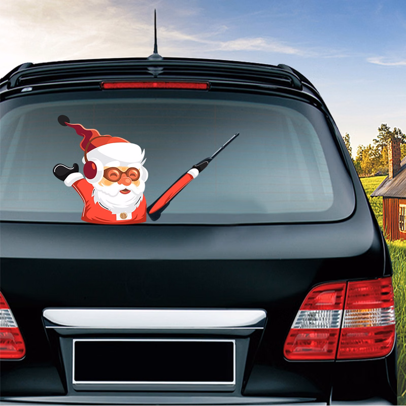 Christmas Decor Rear Decal Waving Arm Wiper Stickers