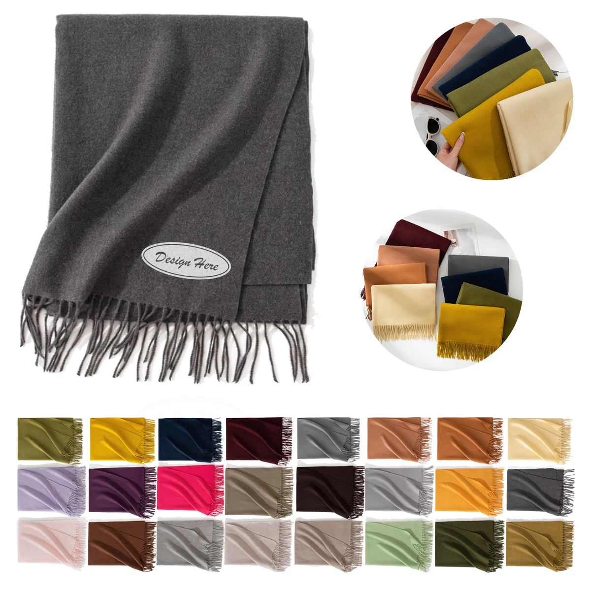 MOQ 50pcs Custom Logo Knit Scarf 1