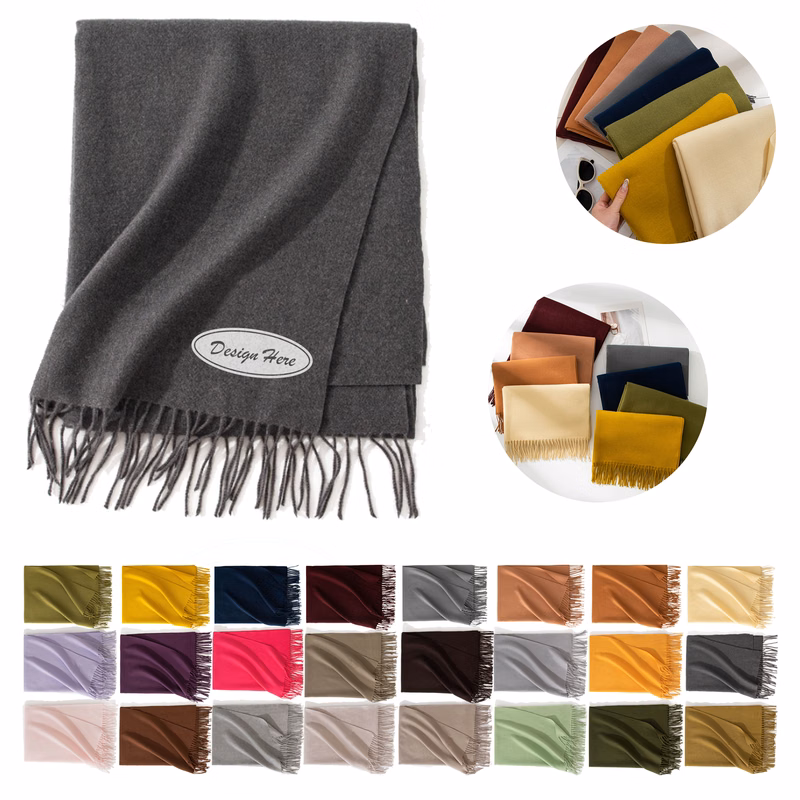 MOQ 50pcs Custom Logo Knit Scarf