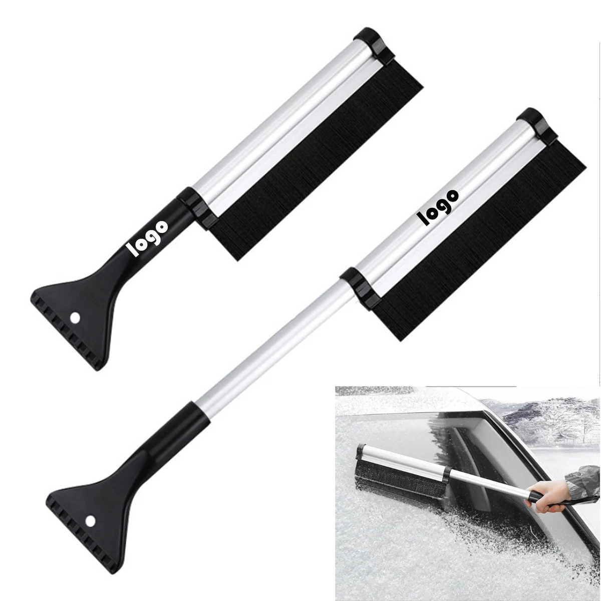 2 In 1 Silver Retractable Snow Brushes & Snow Shovel 1