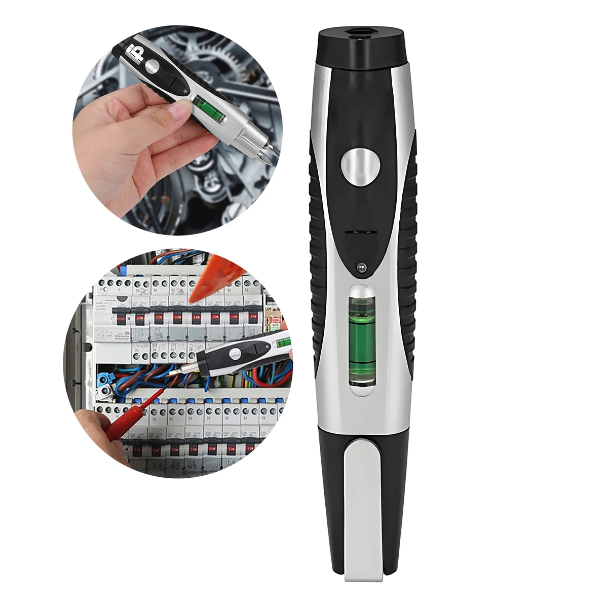 Compact 3-in-1 Stainless Steel Screwdriver Set with Built-in Flashlight and Leveler 1