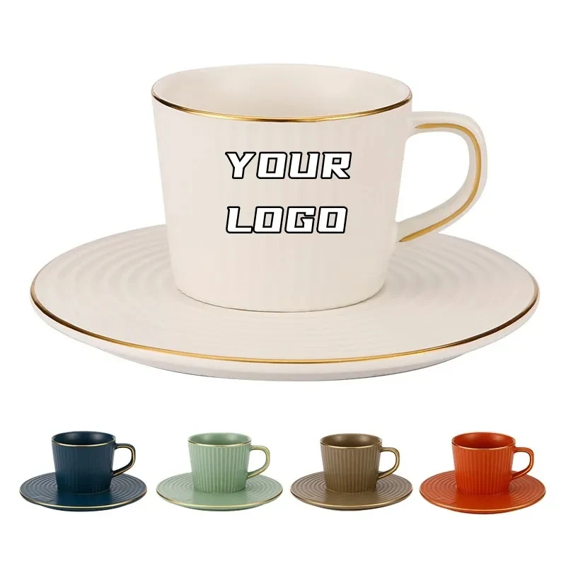 6 oz. Latte Coffee Cups with Saucer 1