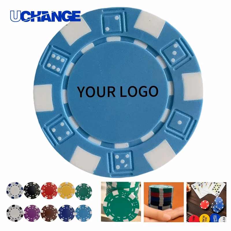 ABS Poker Chip 1.6 Inch Dice Stripe Game Chip