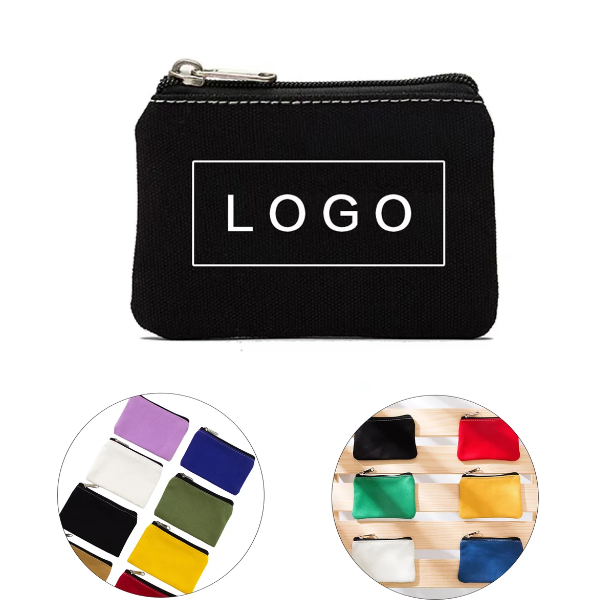 Canvas Zipper Coin Purse Pouch 1