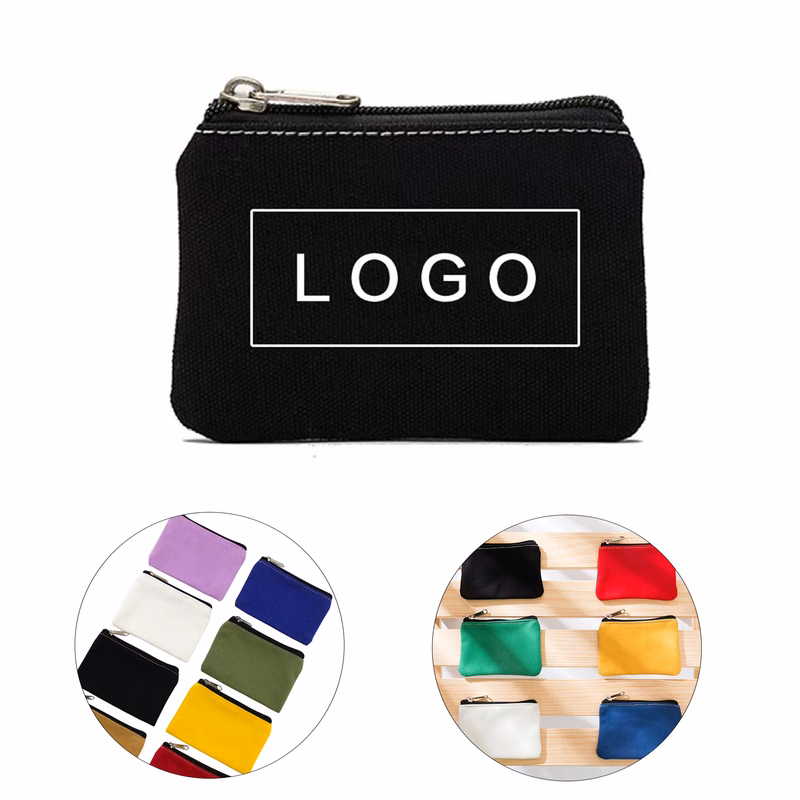 Canvas Zipper Coin Purse Pouch