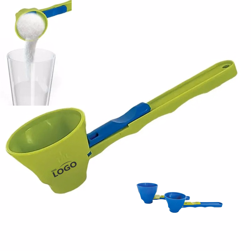 No-Spill Powder Scoop with Integrated Funnel Design