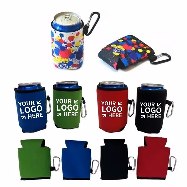 Collapsible Can Cooler with Carabiner