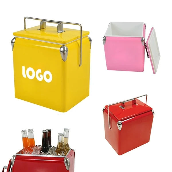 Vintage Metal Picnic Cooler 1
