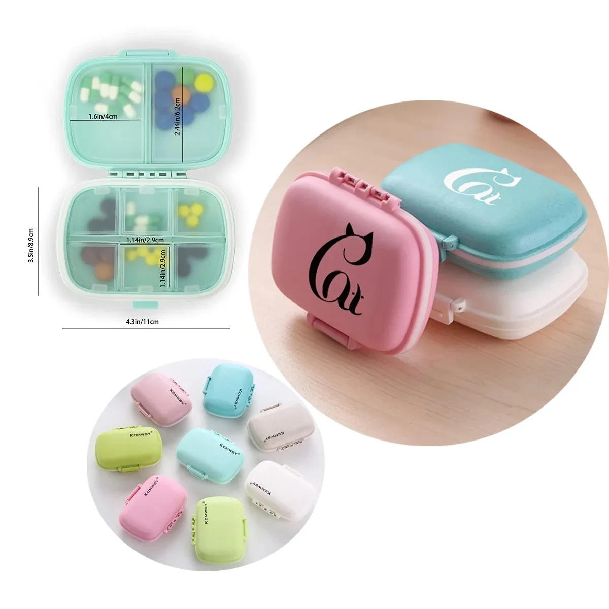 8 Compartments Pill Case 1