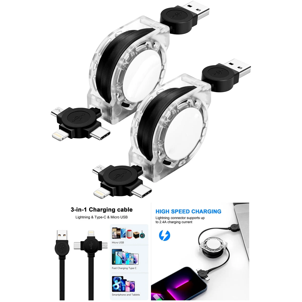 3 in 1 Multi Fast Charging Cable 1