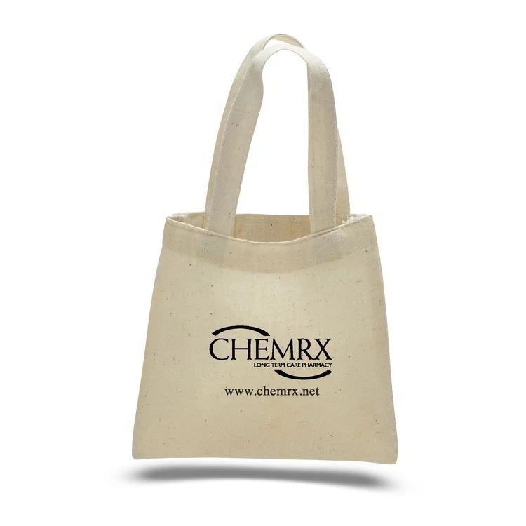 Cotton Mini Tote Bag - 6"x6", custom tote bag with logo imprint 1