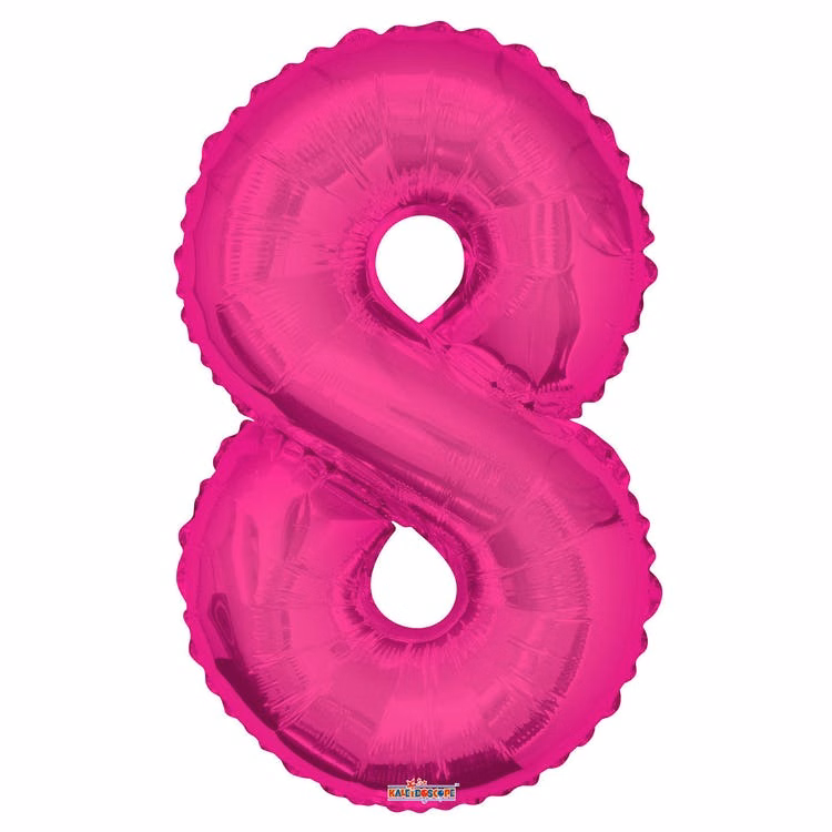 Mylar Number 8 Balloons - Pink 34"