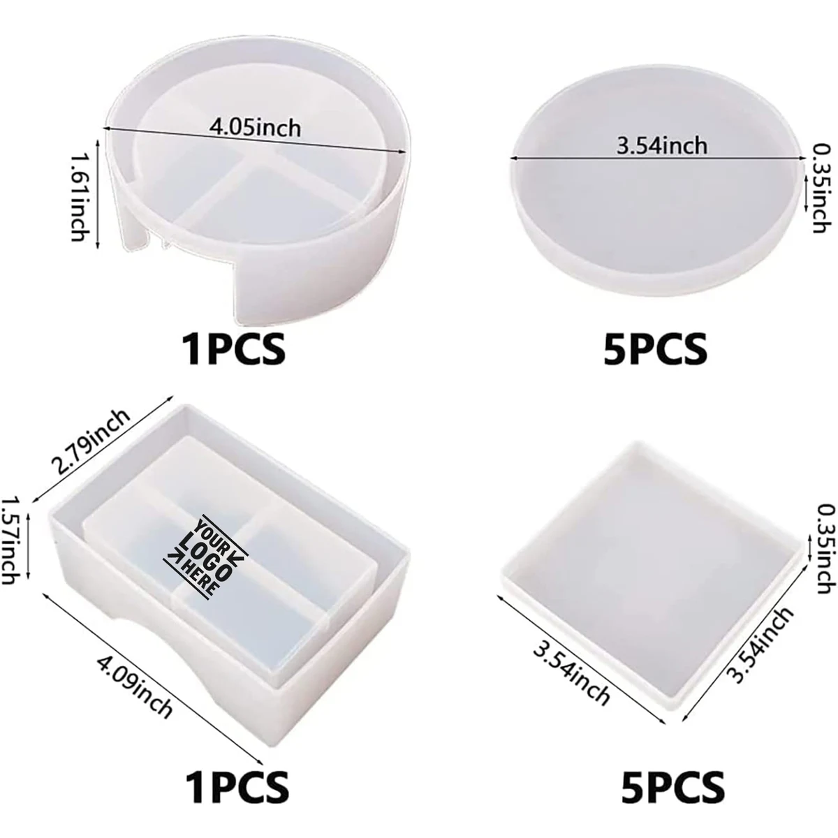 12 Pieces Coaster Silicone Molds 1