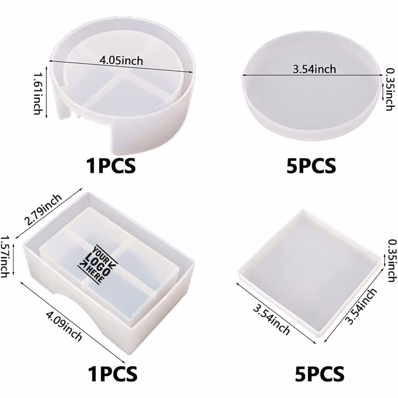 12 Pieces Coaster Silicone Molds