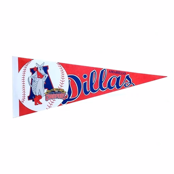 Custom 4 x 10 Inch Single Faced Felt Pennant Flag with Sewn Edge — Event Souvenir