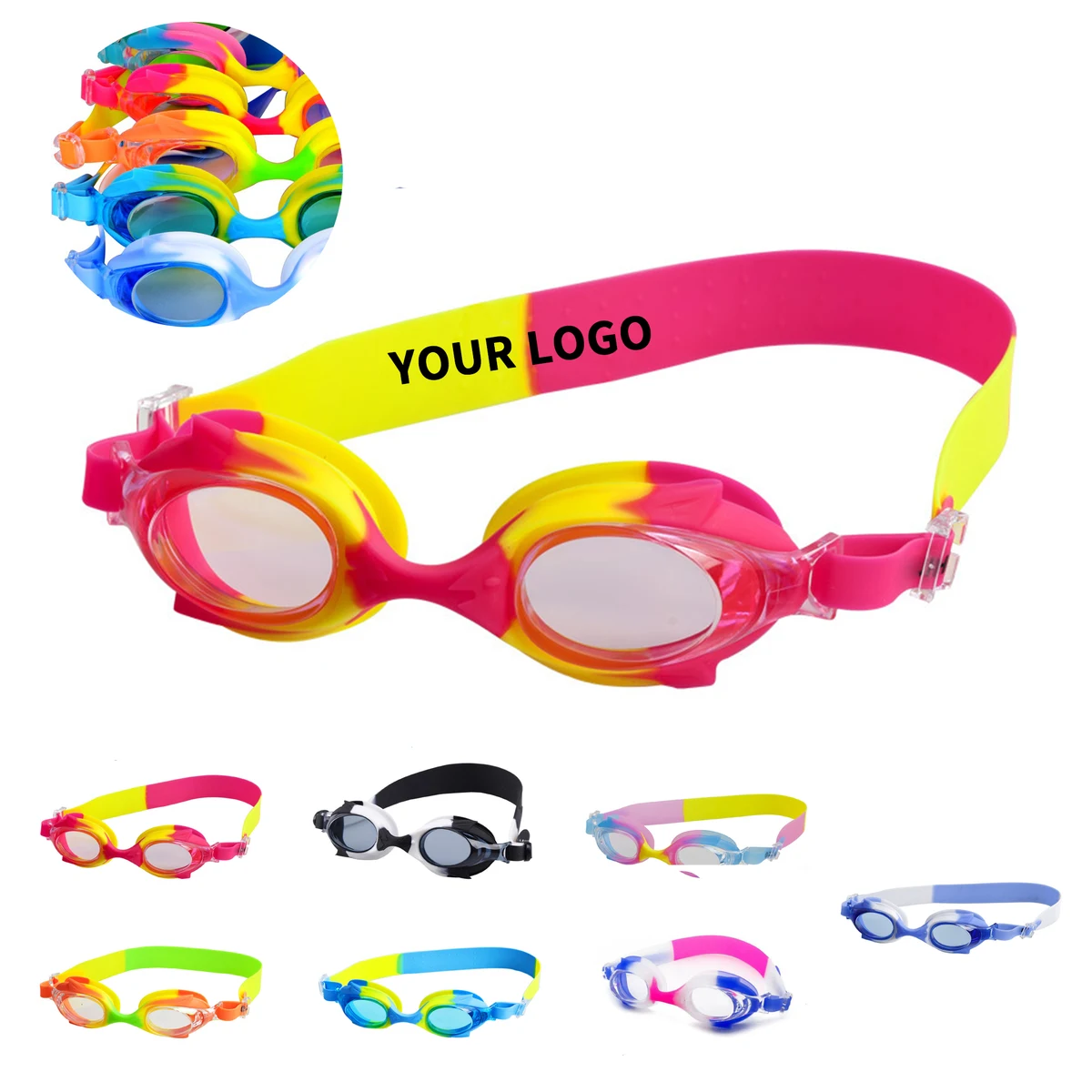 Youth Silicone Swim Goggle With Case Anti Glare 4" 1