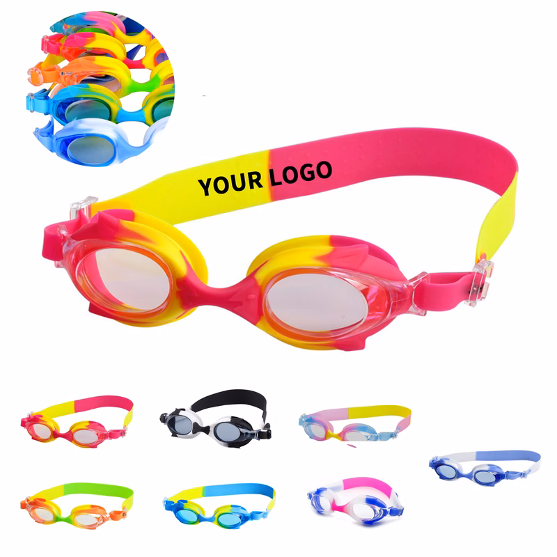 Youth Silicone Swim Goggle With Case Anti Glare 4"
