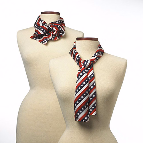 Silk Stars & Stripes Patriotic Scarf - 8"x45"