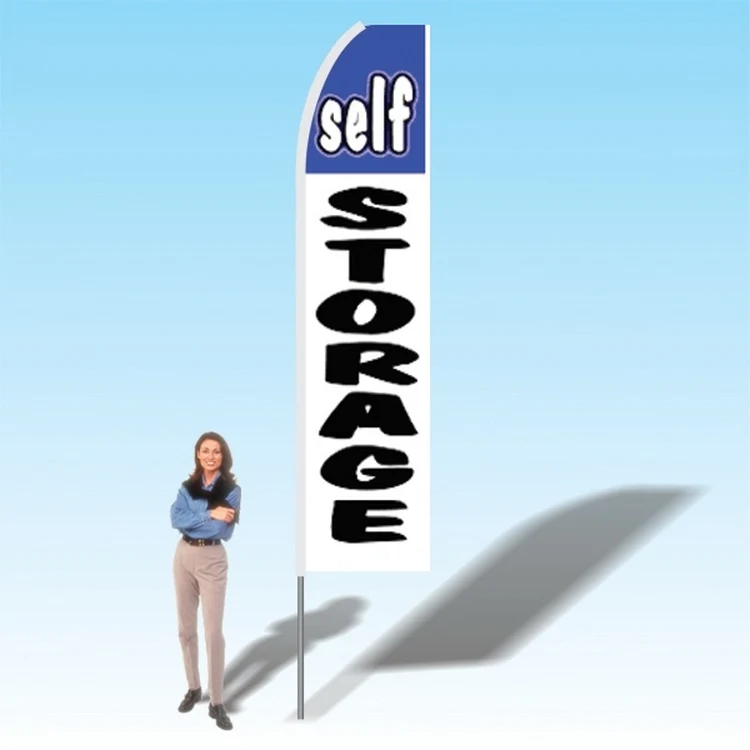 15FT Self Storage Blue White Advertising Banner Flag 1