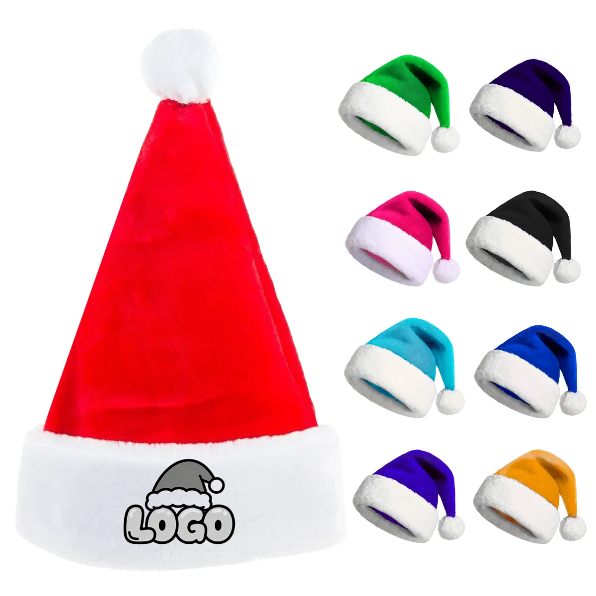 Short Plush Christmas Hat 1