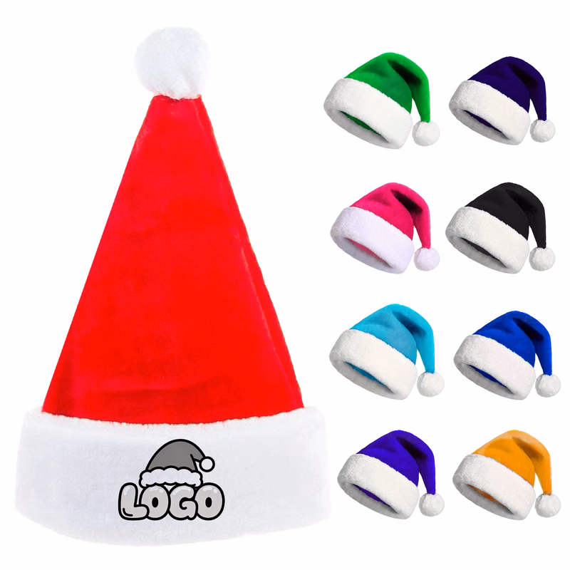 Short Plush Christmas Hat