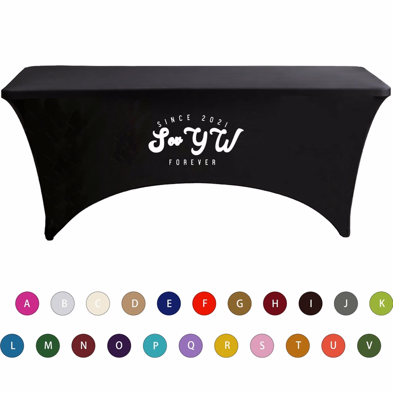 6FT Stretch Tablecloth Fits Rectangular Table MOQ 1PCS