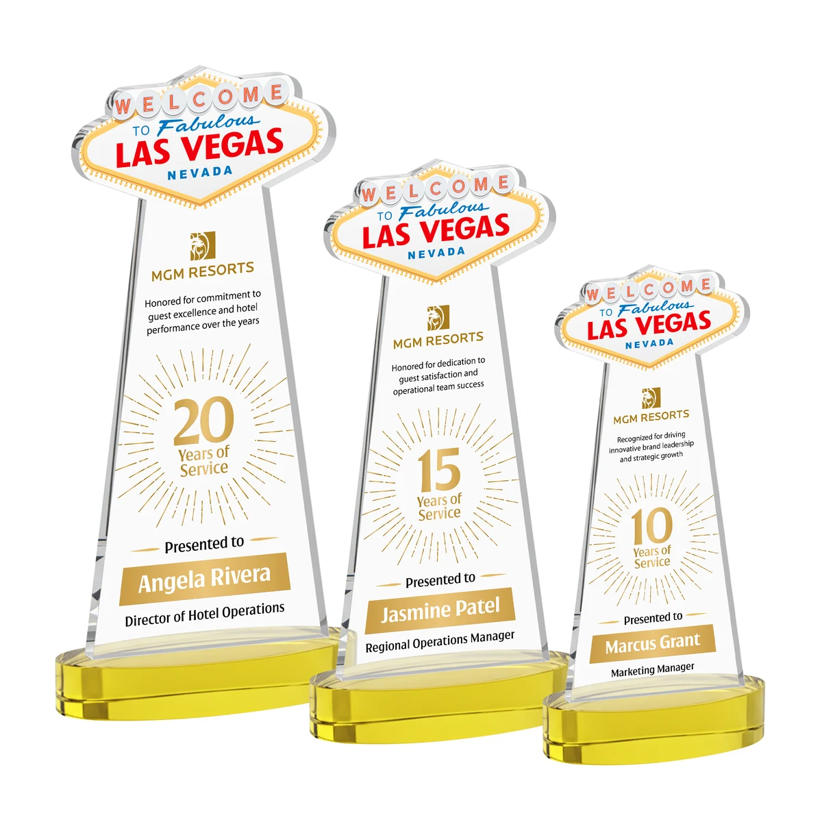 Las Vegas VividPrint™ Award on Alberton Base - Gold 1