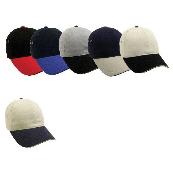 Constructed Lightweight Brushed 2-Tone Cotton Twill Sandwich Cap 1