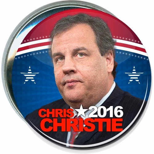 Chris Christie 2016, Red White and Blue, Political Button