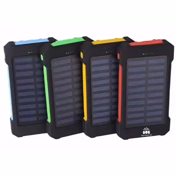 10000mAh Solar-Powered Bank with LED Flashlight