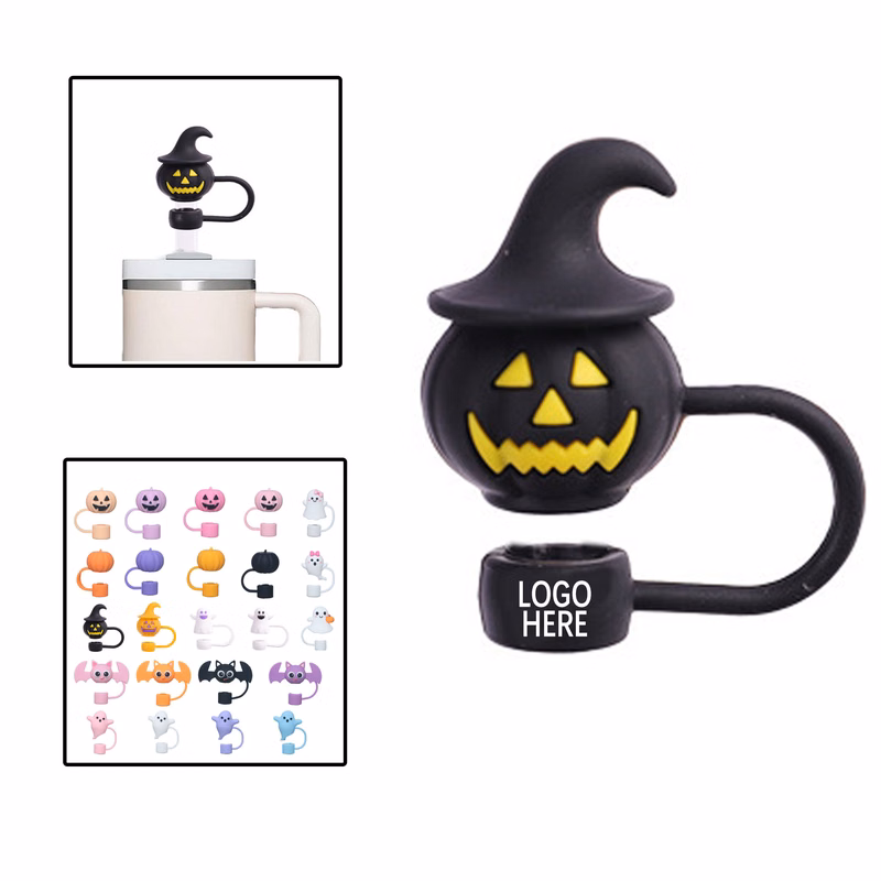 Custom Halloween Straw Topper Reusable PVC