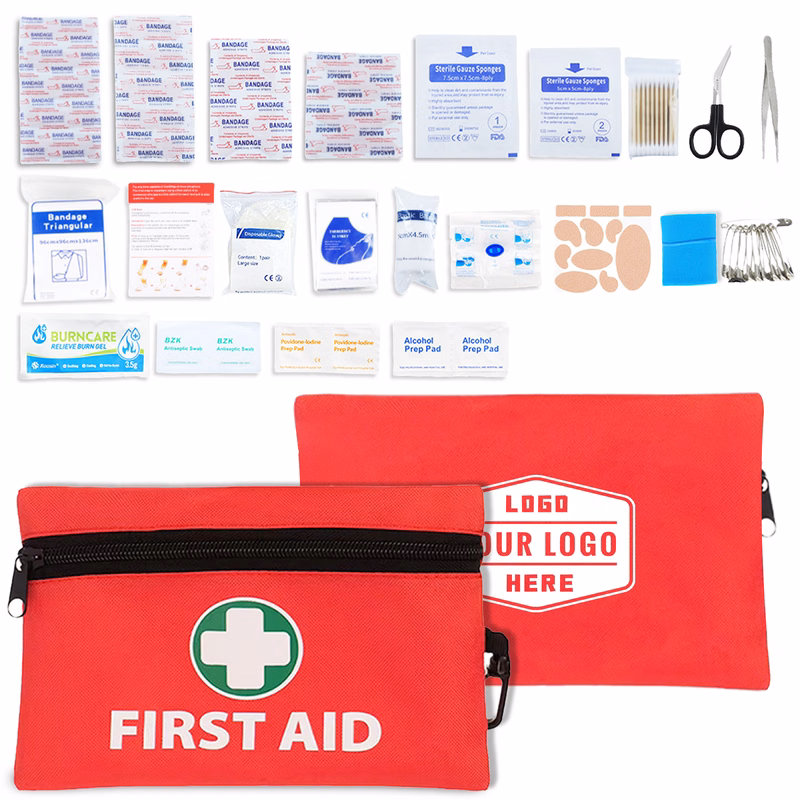 Portable 132-Piece First Aid Kit with Carabiner