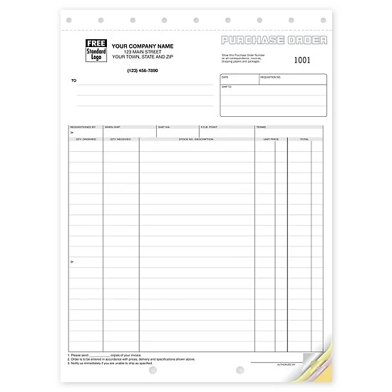 Purchase Orders, Classic Design, Large Format 1